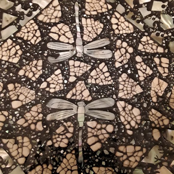 Balinese Mosaic Small Square Dragonfly Plates - Picture 2 of 6